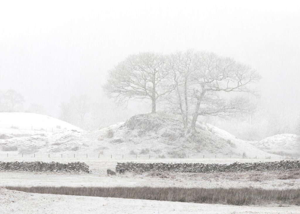 A beautiful Lake District landscape captured during heavy snow. Landscape photograph captured with a Canon 5D MK4 and 70-200mm F4L lens.