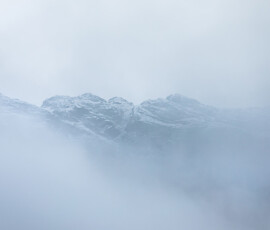 An abstract photo of Crinkle Crags during winter in the Lake District.