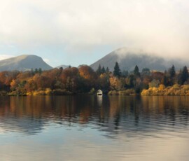 The Boat House A breathtaking atmospheric autumnal morning across Derwentwater in the Lake District.